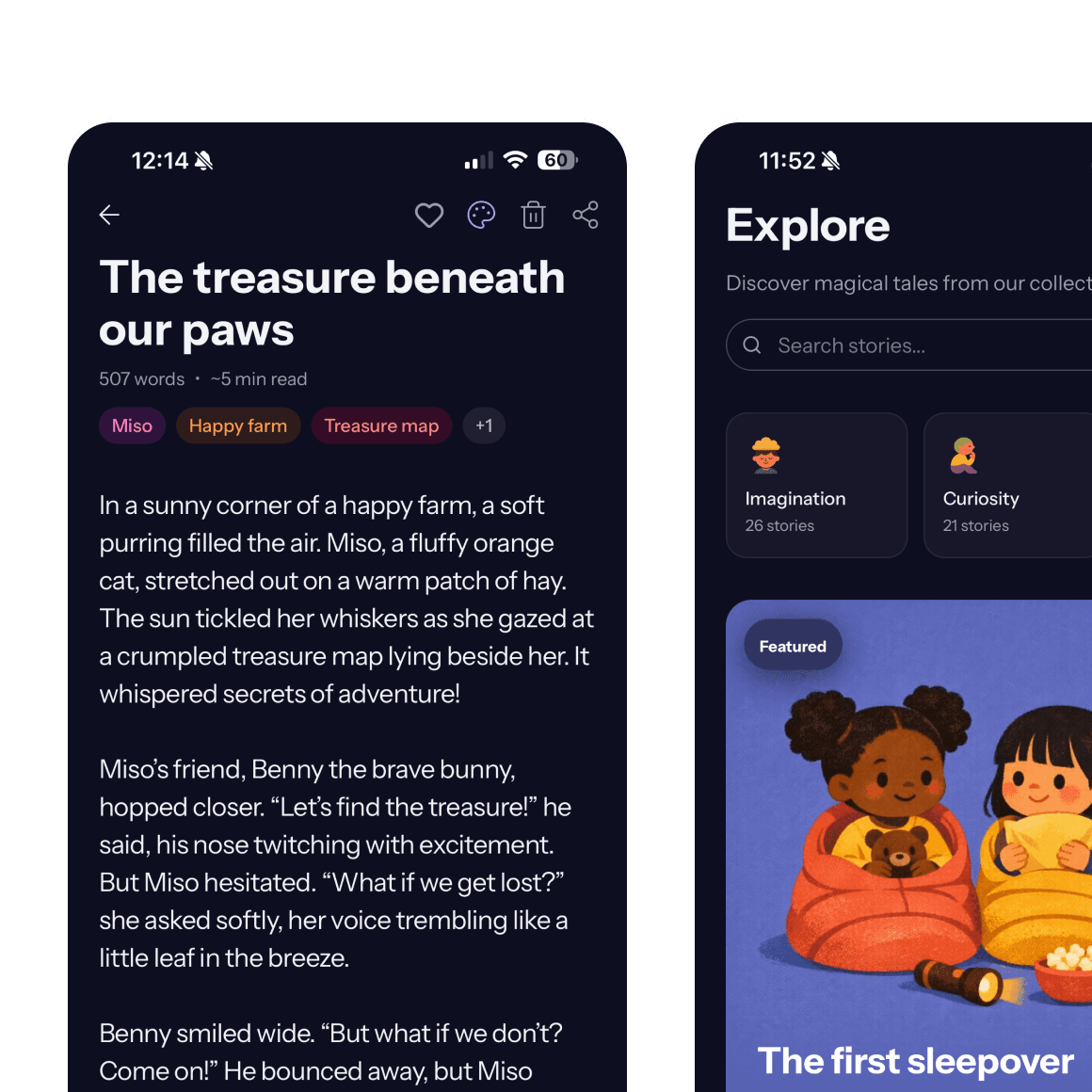 Ludika Stories app screenshots